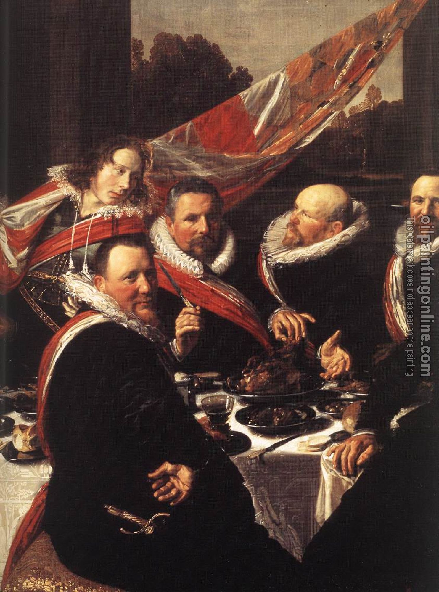 Hals, Frans - Banquet of the Officers of the St George Civic Guard detail